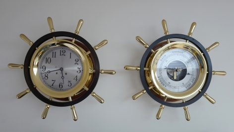 Chelsea 8 1/2 inch Pilot Clock and Barometer Set