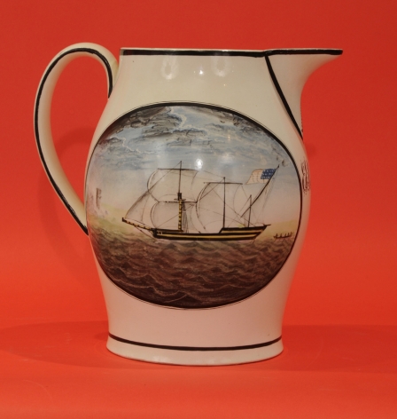 Extremely Rare Hand-Painted Liverpool Jug
