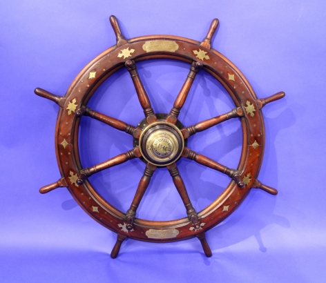 Prince of Wales Presentation Inlaid Ship Wheel