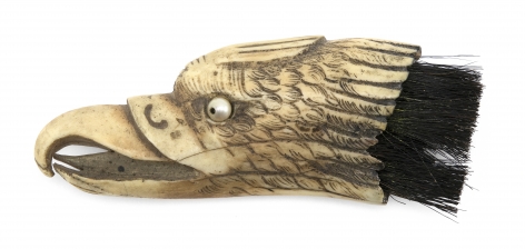 Walrus Tusk Tip Carved in the Form of an Eagles Head, American Last Quarter 19th Century