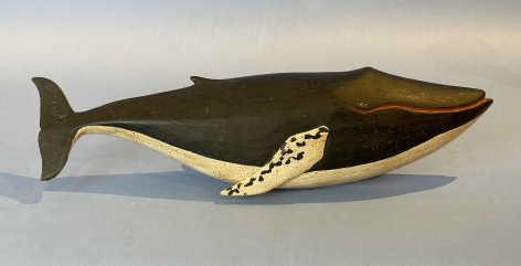 Carved and Painted Finback Whale signed "Voorhees" American circa 1950