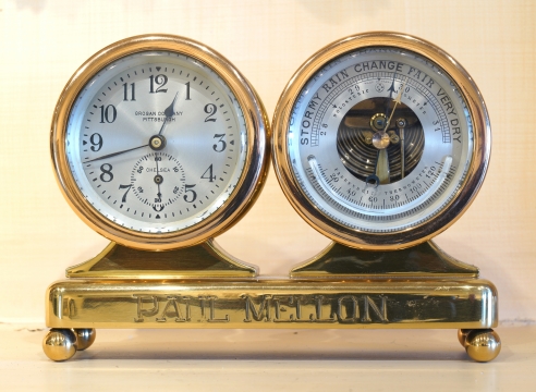 Chelsea 3 Inch "Columbus" Clock and Barometer owned by Paul Mellon