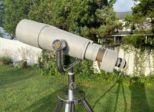 Baker Marine 25 x 150mm Big Eyes Binoculars on Custom Chrome Adjustable Height Tripod with Casters