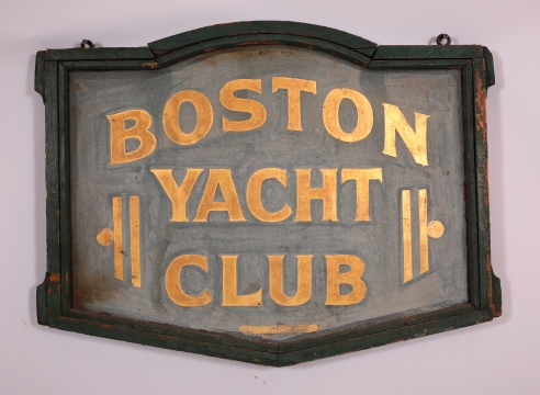 Painted and Gilded Double-Sided Sign from The "BOSTON YACHT CLUB"