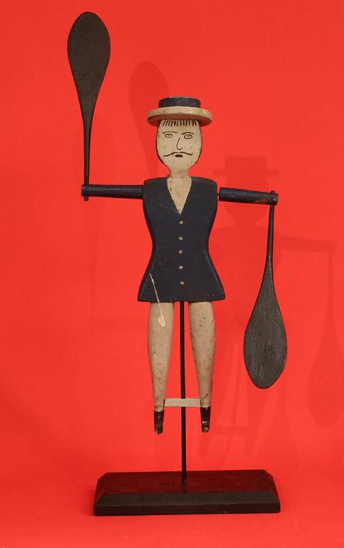 Large Carved and Painted Sailor Whirligig