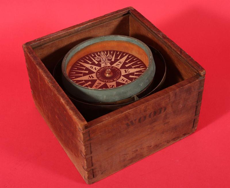 F.W. Lincoln Jr. & Co. Boxed Dry Card Compass