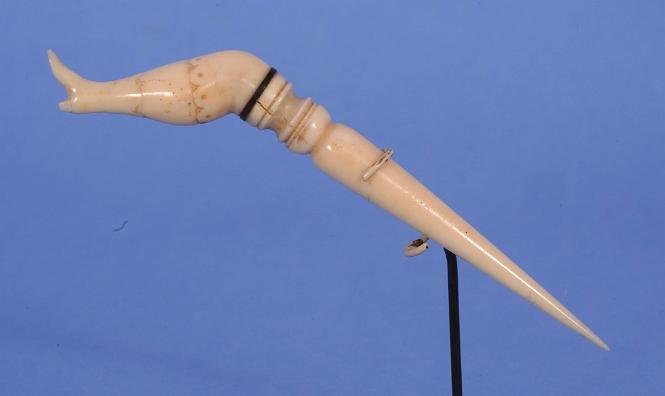 Whale Ivory "Naughty Ladies Leg" Bodkin Mid-19th Century