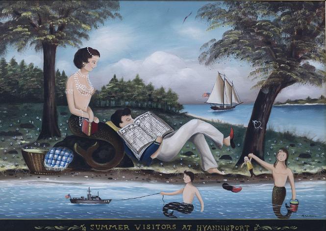 "Summer Visitors to Cape Cod" President JFK and family by Ralph Cahoon