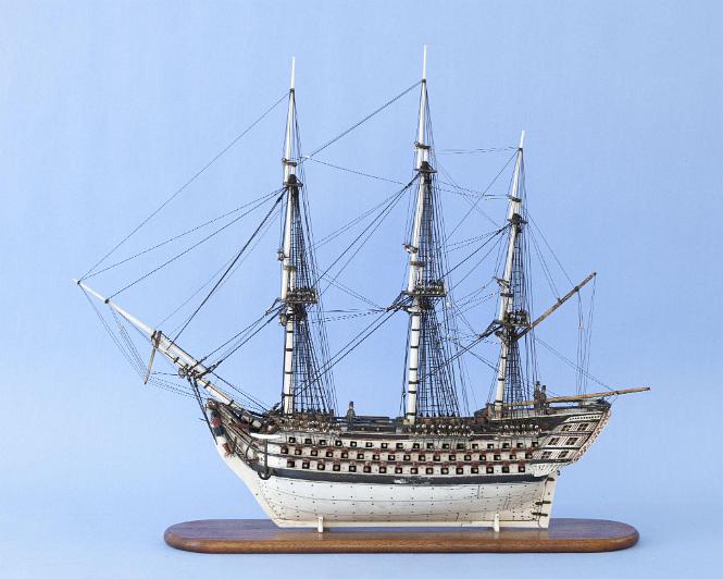 Bone POW Bone Ship Model of "THE ROYAL GEORGE", English/French circa 1790