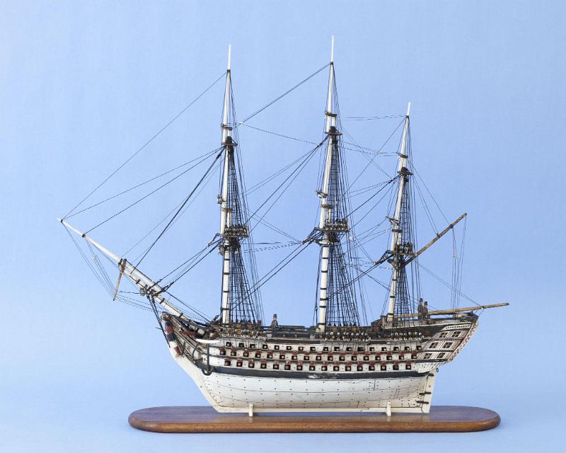 Bone POW Bone Ship Model of "THE ROYAL GEORGE", English/French circa 1790