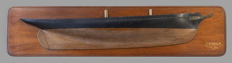 Fine Half Hull Model of the American Schooner Yacht  "Ursula"