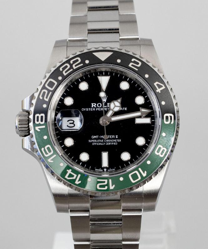 Rolex 2022 Stainless Steel GMT Master 2 (Green and Black) Bezel, Ser.#7073Y586