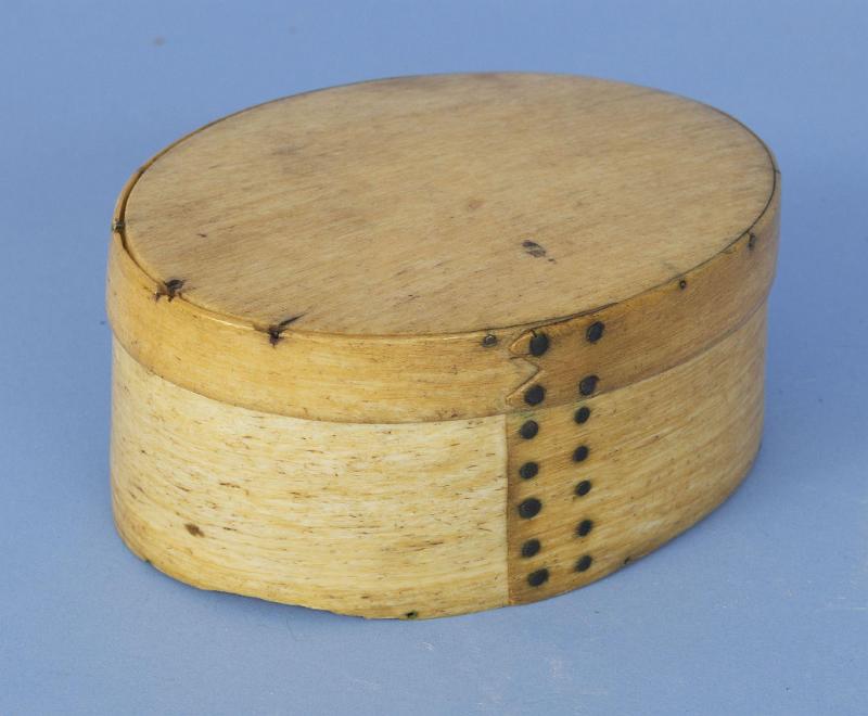 Small Oval Whalebone Ditty Box With Wonderful Deep Patina, American Mid 19th Century