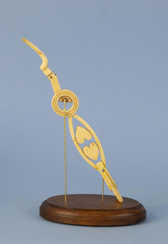 Walrus Ivory Pie Crimper made from three sections, American 3rd Quarter 19th Century