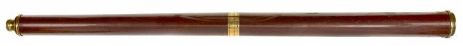 A VERY LARGE 2IN. SINGLE DRAW WOOD AND BRASS TELESCOPE BY J. GILBERT, LUDGATE STREET, LONDON, CIRCA 1778