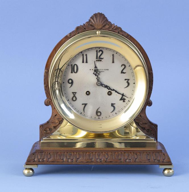 Rare Chelsea "Commander Clock with Carved No. 1 Base with 6Inch Special Dial, circa 1911