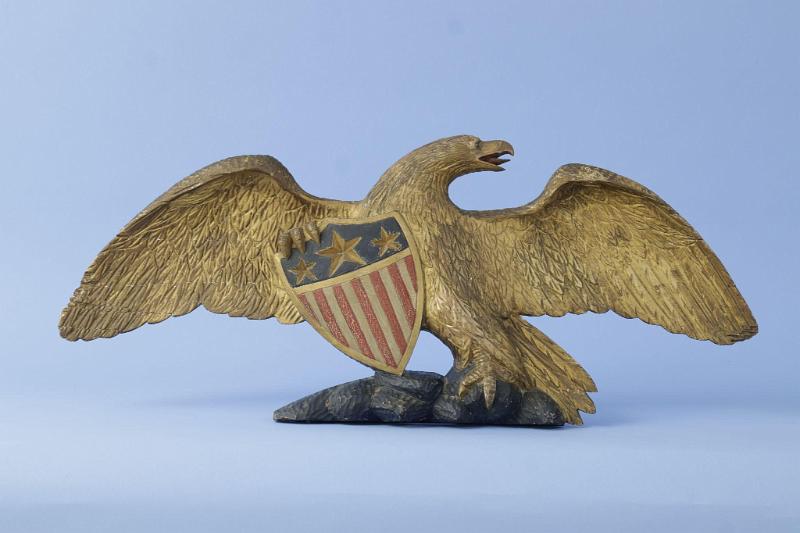 Carved Gilded and Painted with Caved American Shield Attributed to J. Nabor circa 1870