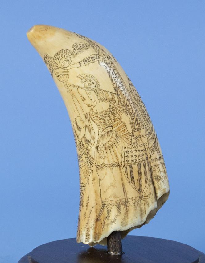 Scrimshaw Whales Tooth Attributed to Samuel W. Tenney