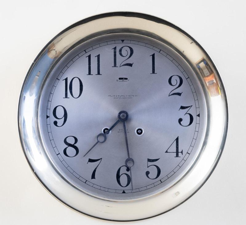 Chelsea 8 1/2" Ships Bell clock with Hinged Bezel #139566 circa 1920