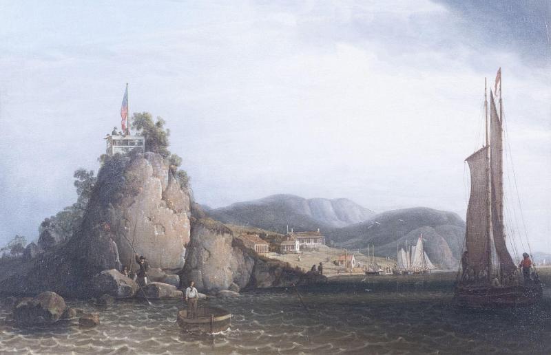 Oil on Panel Titled "Squatum Rock"  by Robert Salmon (16x24)