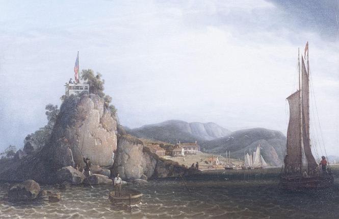 Oil on Panel Titled "Squatum Rock"  by Robert Salmon (16x24)