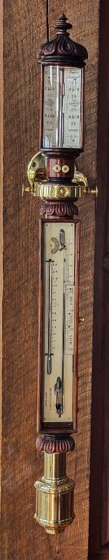 Exceptional Carved Gimbelled Mahogany Ship's Barometer signed "Henry Frodsham Liverpool" circa 1850