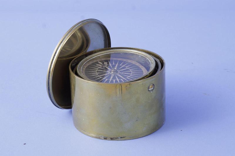 Rare Miniature 2 1/2" Brass Compass, Signed Dollond in Brass Case, English, circa 1820