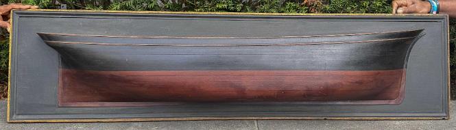 Fine Large Half Hull Model of an American Ship with Original Paint