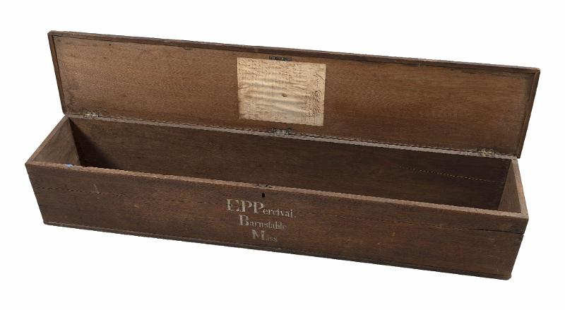 Rare and Important Chestnut Captain's Chart Chest, painted on front "E.P. Percival Barnstable Mass", and dated "April 28 1819"
