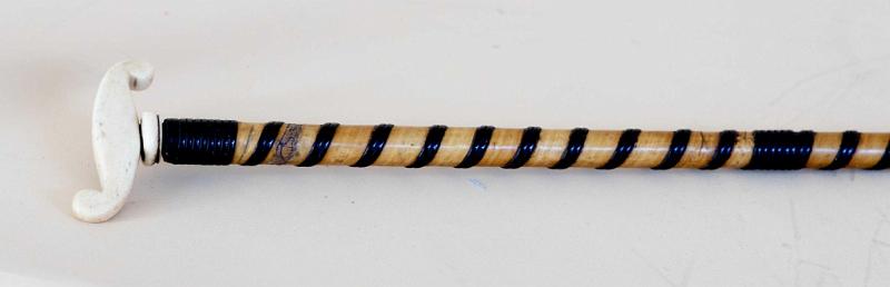Whalebone Cane with Rapped Baleen Decoration, American circa 1870