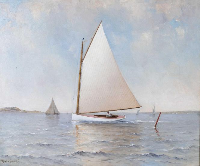 Cat Boat Under Sail by Marshall Johnson