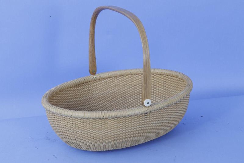 Oval Open Basket etched on the Bottom Made by Michael Kane 1986 