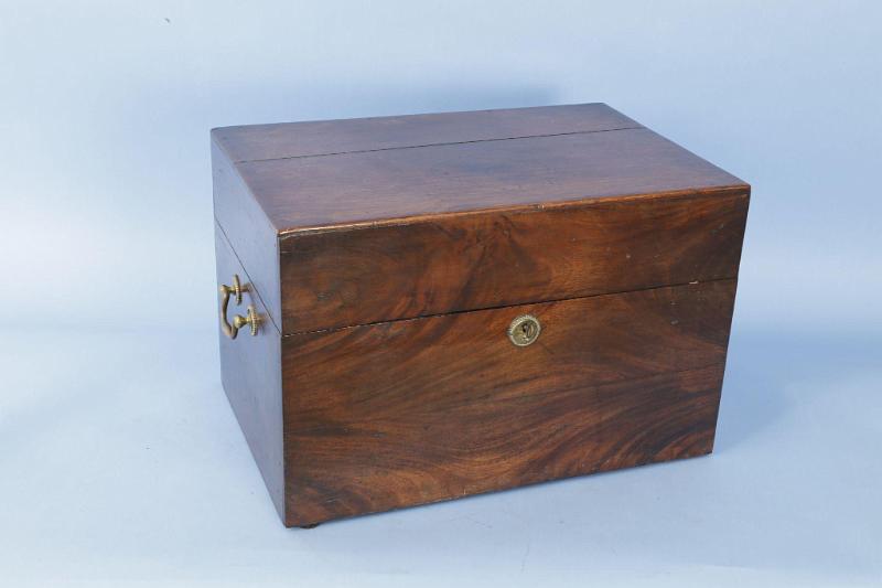 Continental Ship's Captains Decanter Chest with Original Bottles and Glasses, Third Quarter 19th Century