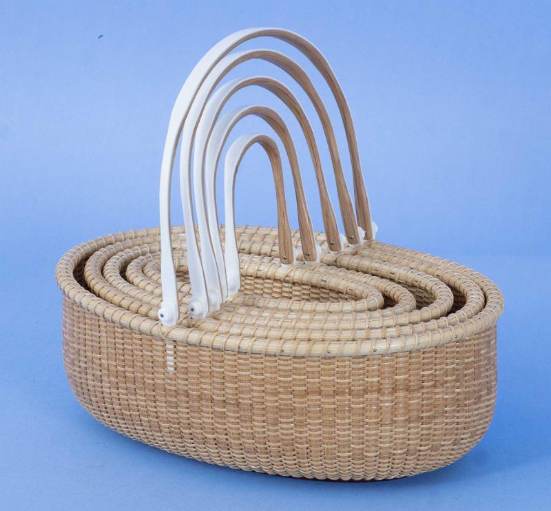 NEST OF FIVE SIGNED WILLIAM AND SIGNED AND DATD BILL & JUDY SAYLE NANTUCKET BASKETS, Nantucket, 2007