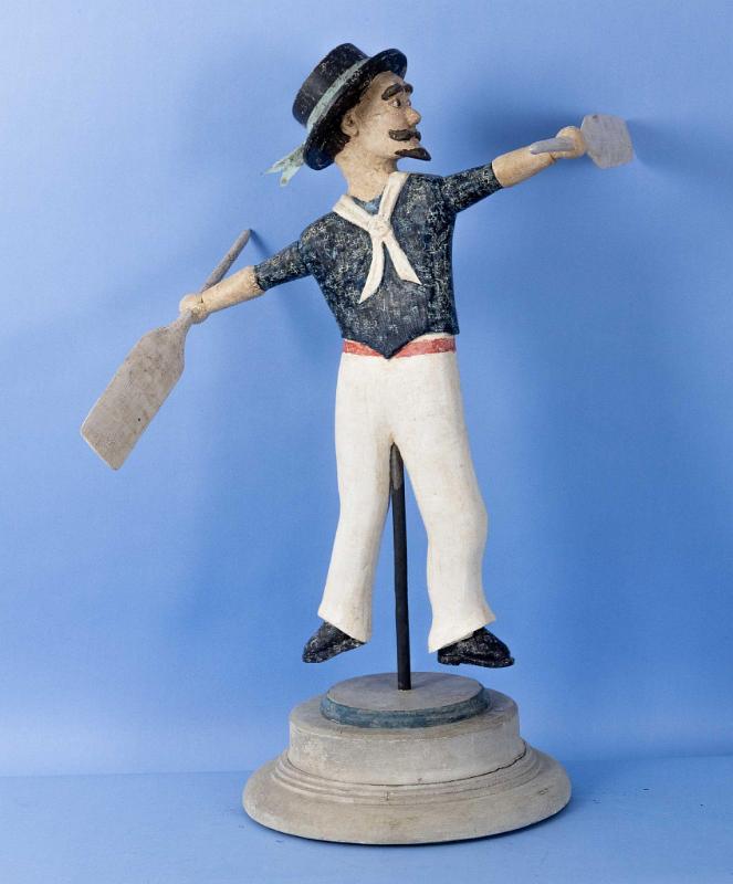 Sailor Whirligig with Oar Shaped Paddles, by Frank Finney