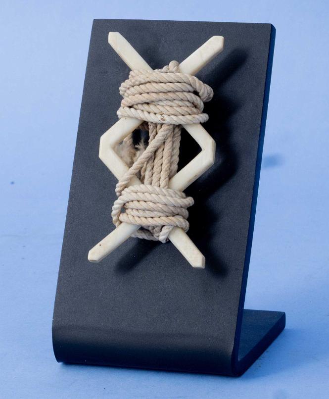 Whalebone Fishing Line Holder with Line, from the Barbara Johnson Collection, American circa 1870