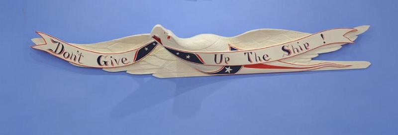 "Don't Give Up The Ship" Painted 48 Inch Eagle by W.A. Libbey