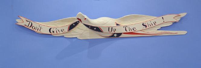 "Don't Give Up The Ship" Painted 48 Inch Eagle by W.A. Libbey