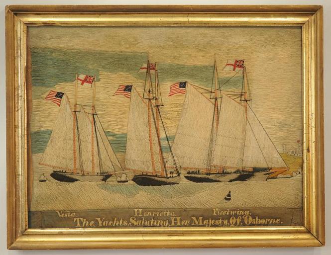 Woolwork Picture of the "Great Ocean Race of 1866"