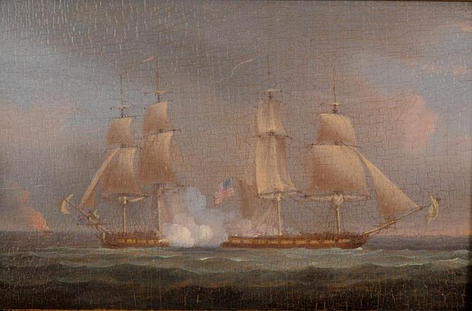 War of 1812 Naval Engagement by Thomas Whitcomb